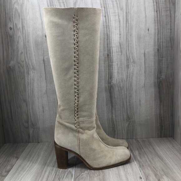 Nine West Boots Womens 7M Light Tan Pull On Knee High Boots - Picture 1 of 15